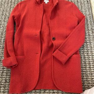 Coral/Red Women's J crew cardigan